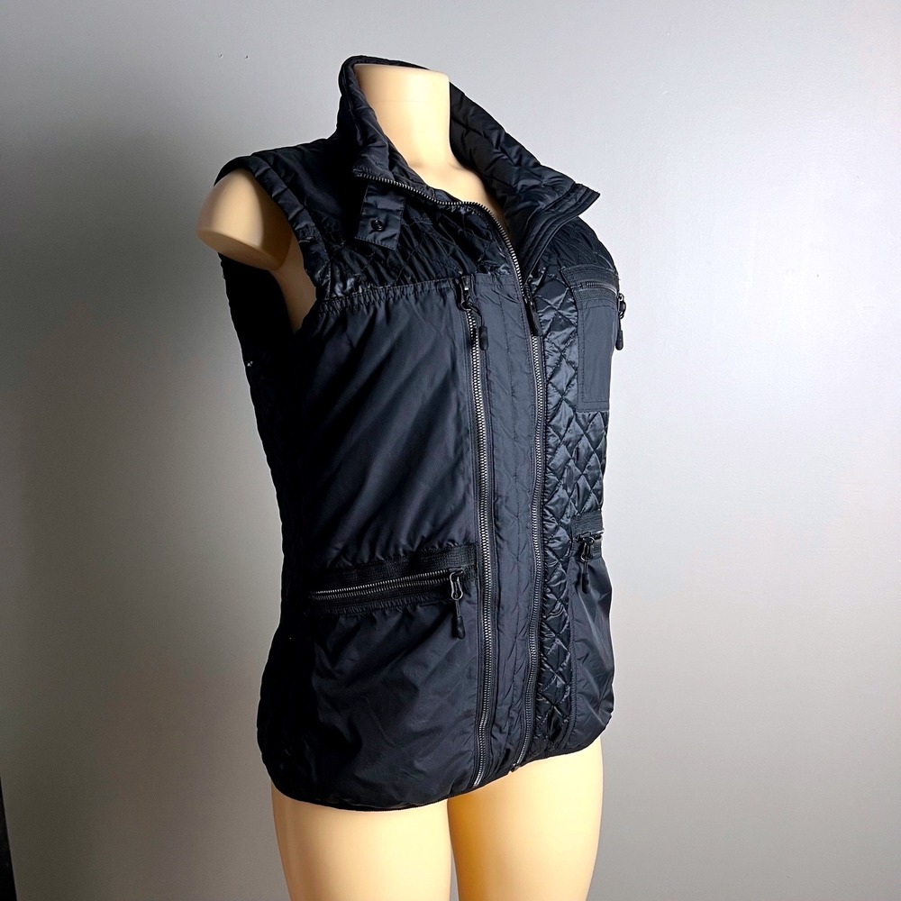 Nike Puffer Vest‎ Womens Large Quilted Full Zip Multi-Pocket Black Gorpcore Tech - Picture 4 of 9